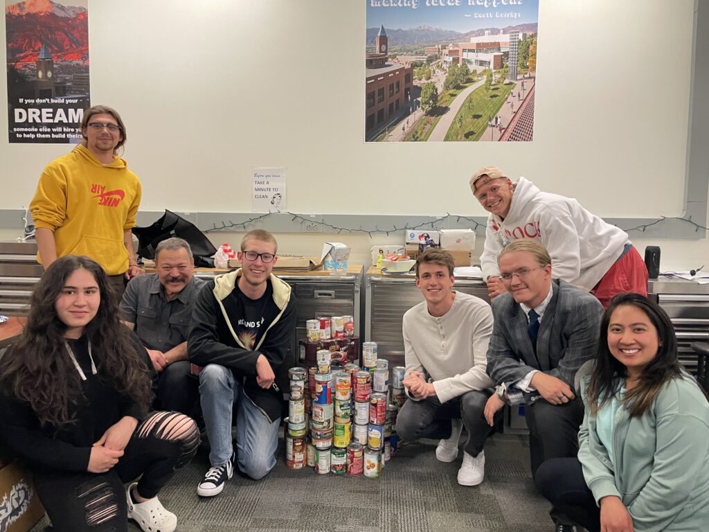Students in front of food can drive.