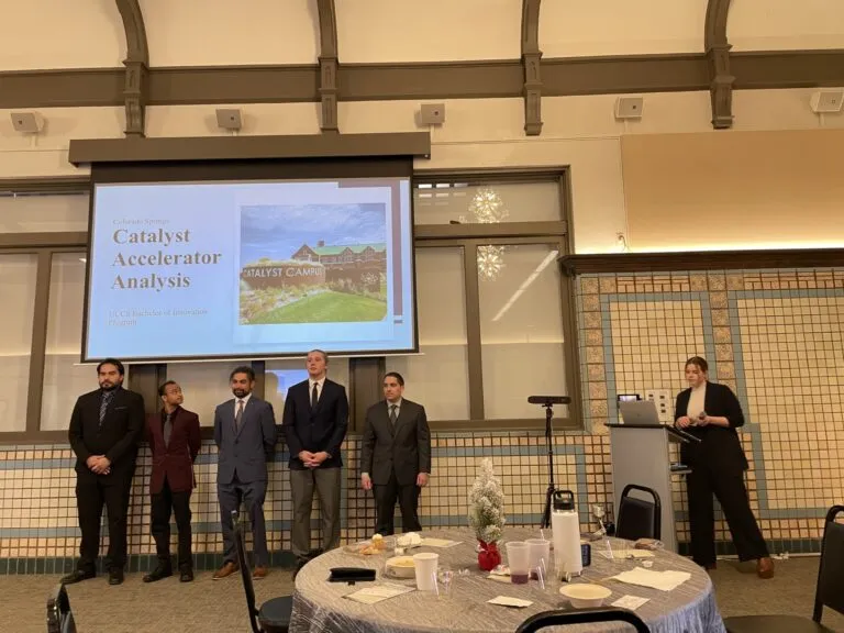 Students presenting.